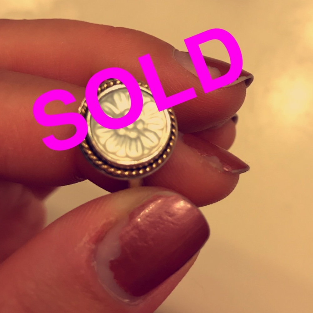 PANDORA OPAL RING, SILVER & 14K YELLOW GOLD